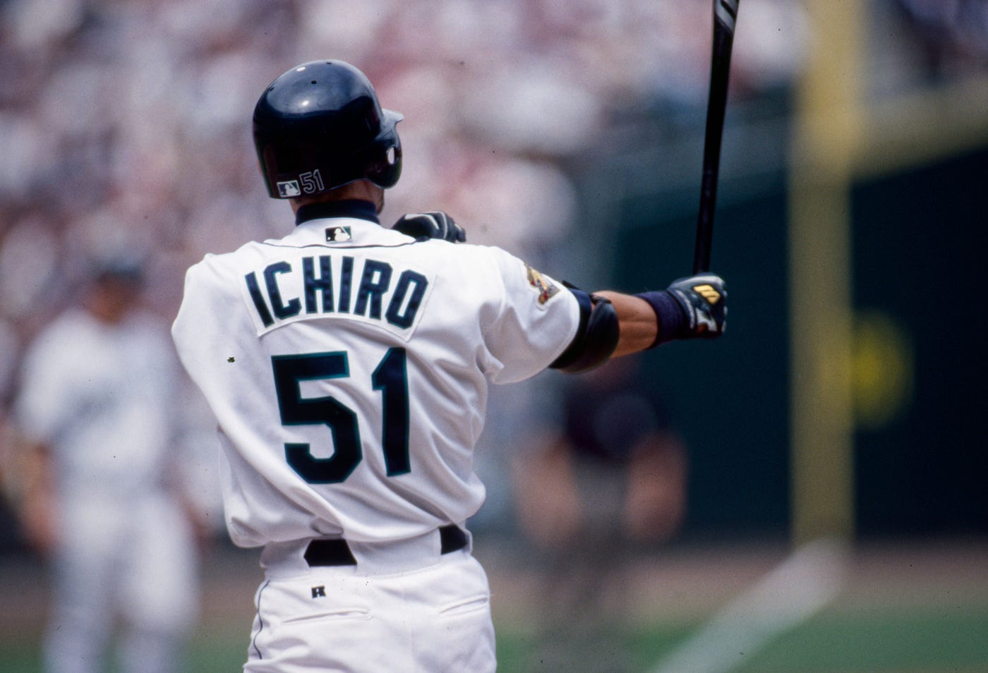 Ichiro in his iconic batting stance.